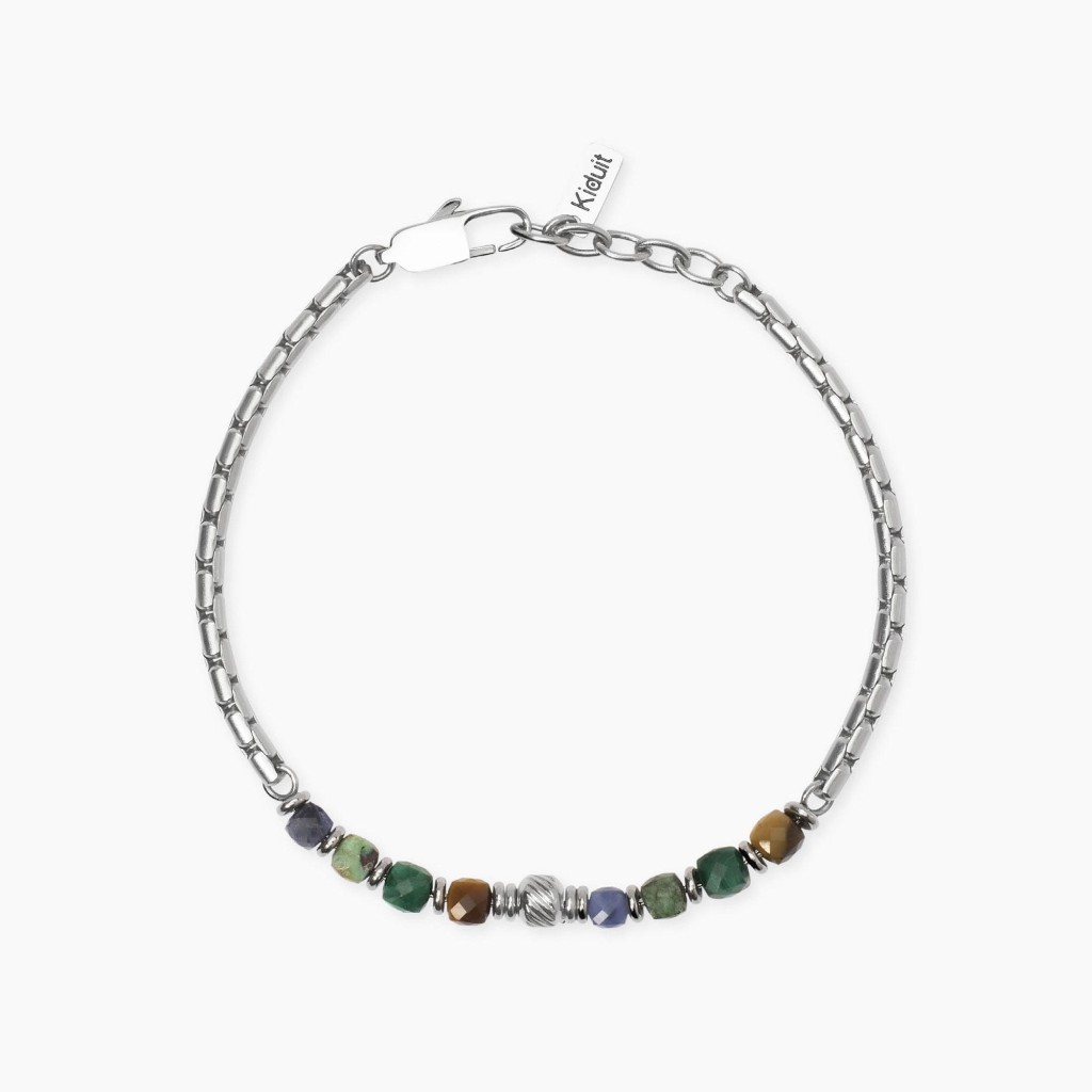 Bracciale in acciaio con pietre multicolor - KIDULT