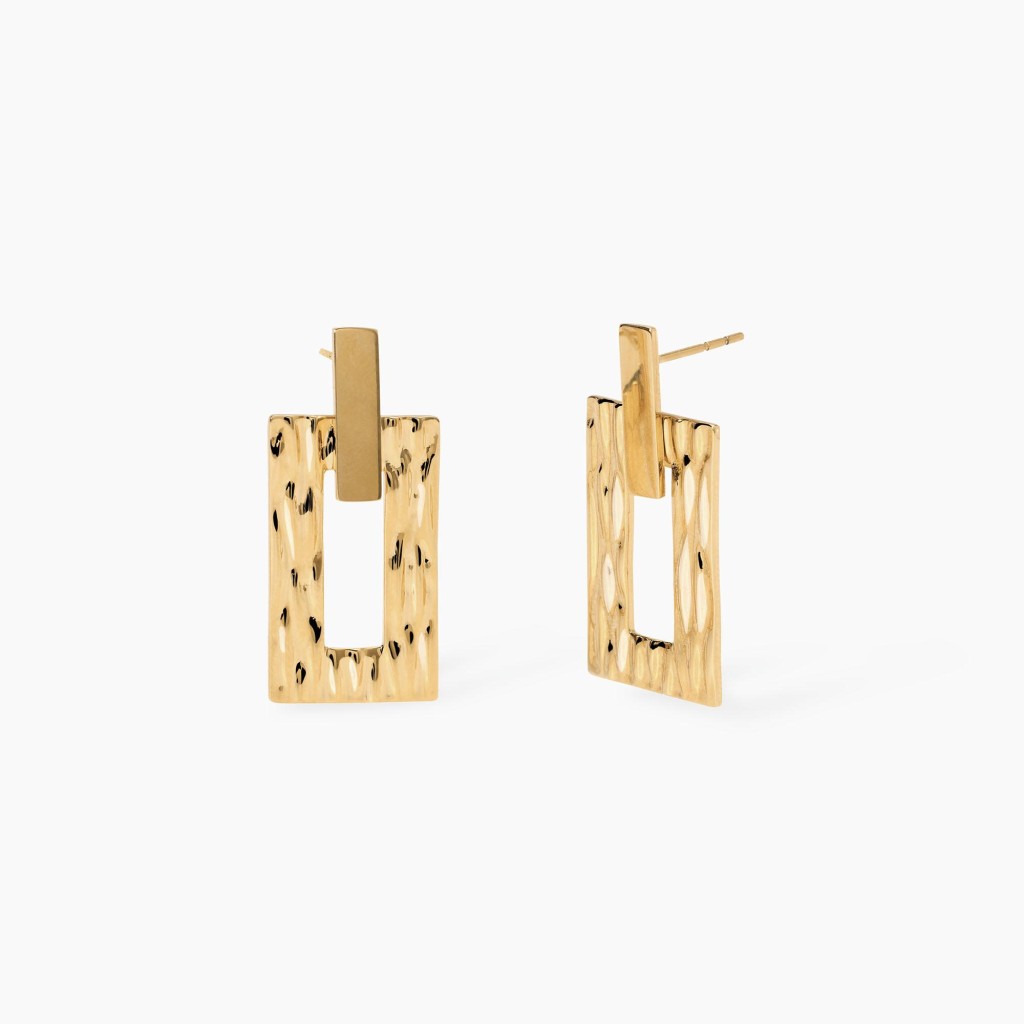 Orecchini dorati con pendenti martellati - KIDULT