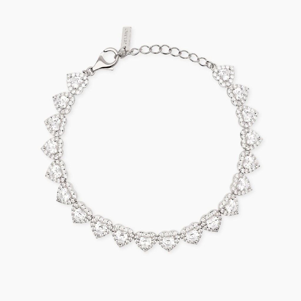 Bracciale tennis con cuori in zirconi bianchi LOVE AFFAIR - MABINA