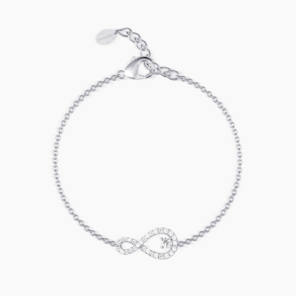 Bracciale con catena forzatina e infinito in zirconi - MABINA