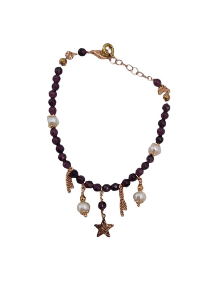 Bracciale Sacramore Firenze Perle e Pietre Naturali Viola - SACRAMORE FIRENZE