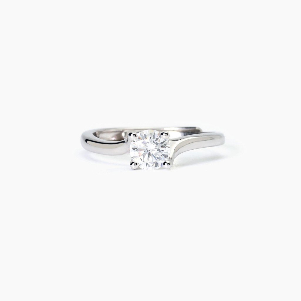 Anello solitario contrari&eacute; in argento con zircone da donna SOLITAIRE - MABINA