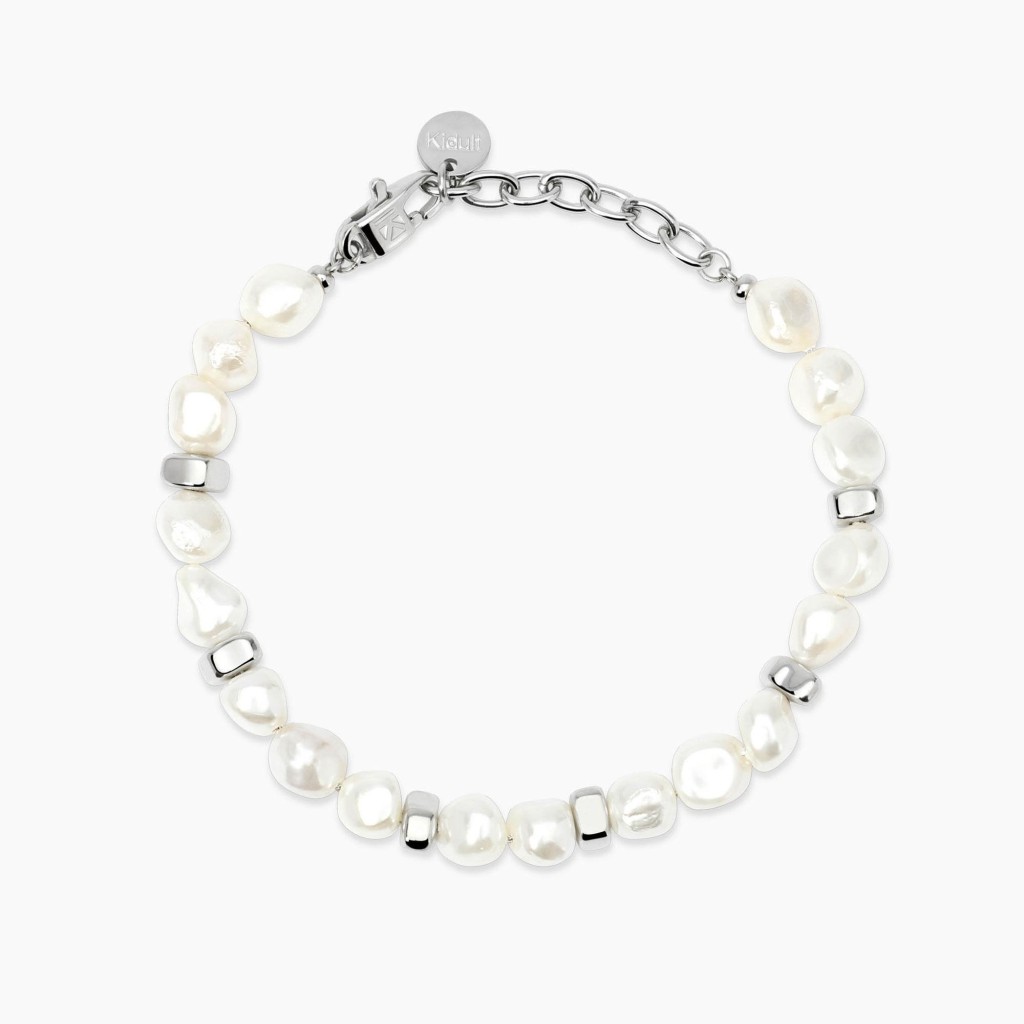 Bracciale in acciaio e perle conchiglia - KIDULT