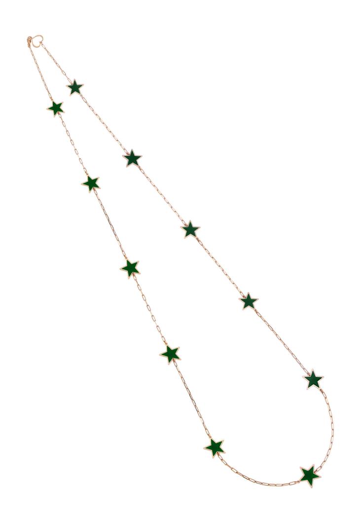 Collana con undici stelle smalto Verde - MAMAN ET SOPHIE