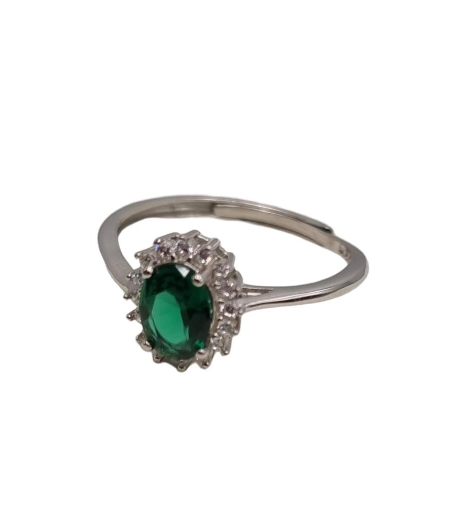 Anello Kate Verde Princess - LORENZO SEGONI SILVER