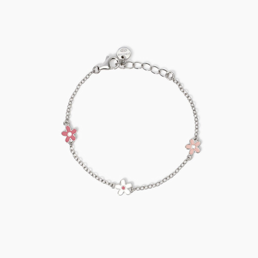 Bracciale bimba con fiorellini smaltati - MABINA