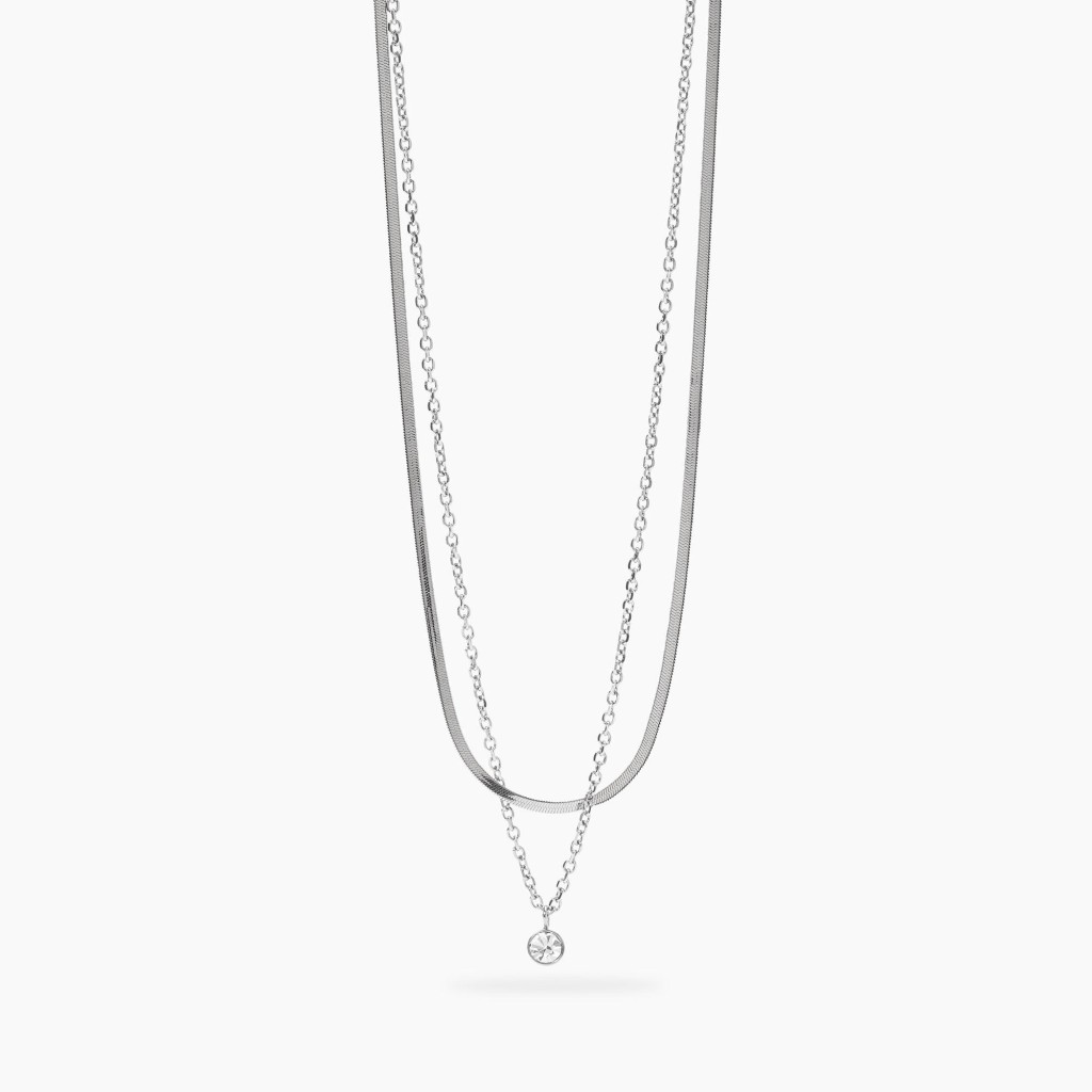 Girocollo con catene e cristallo - KIDULT