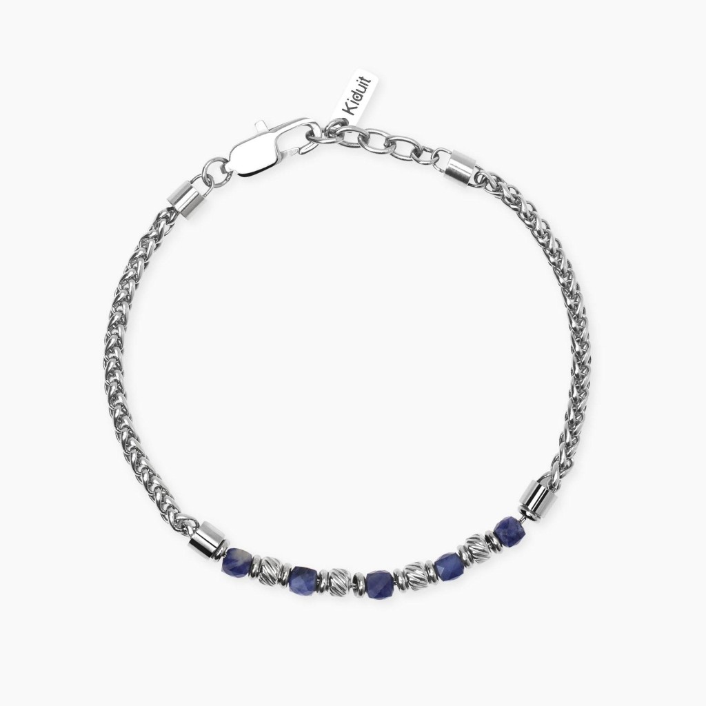 Bracciale uomo in acciaio e sodalite blu - KIDULT