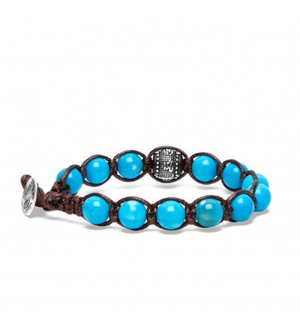 Bracciale Tamashii ruota della preghiera Agata Tibet sky - TAMASHII